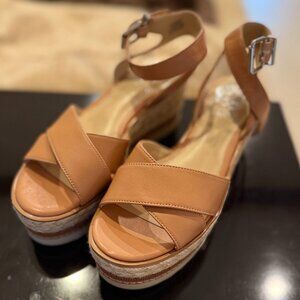 Vince Camuto Martinda Leather Platform Espadrille Sandals